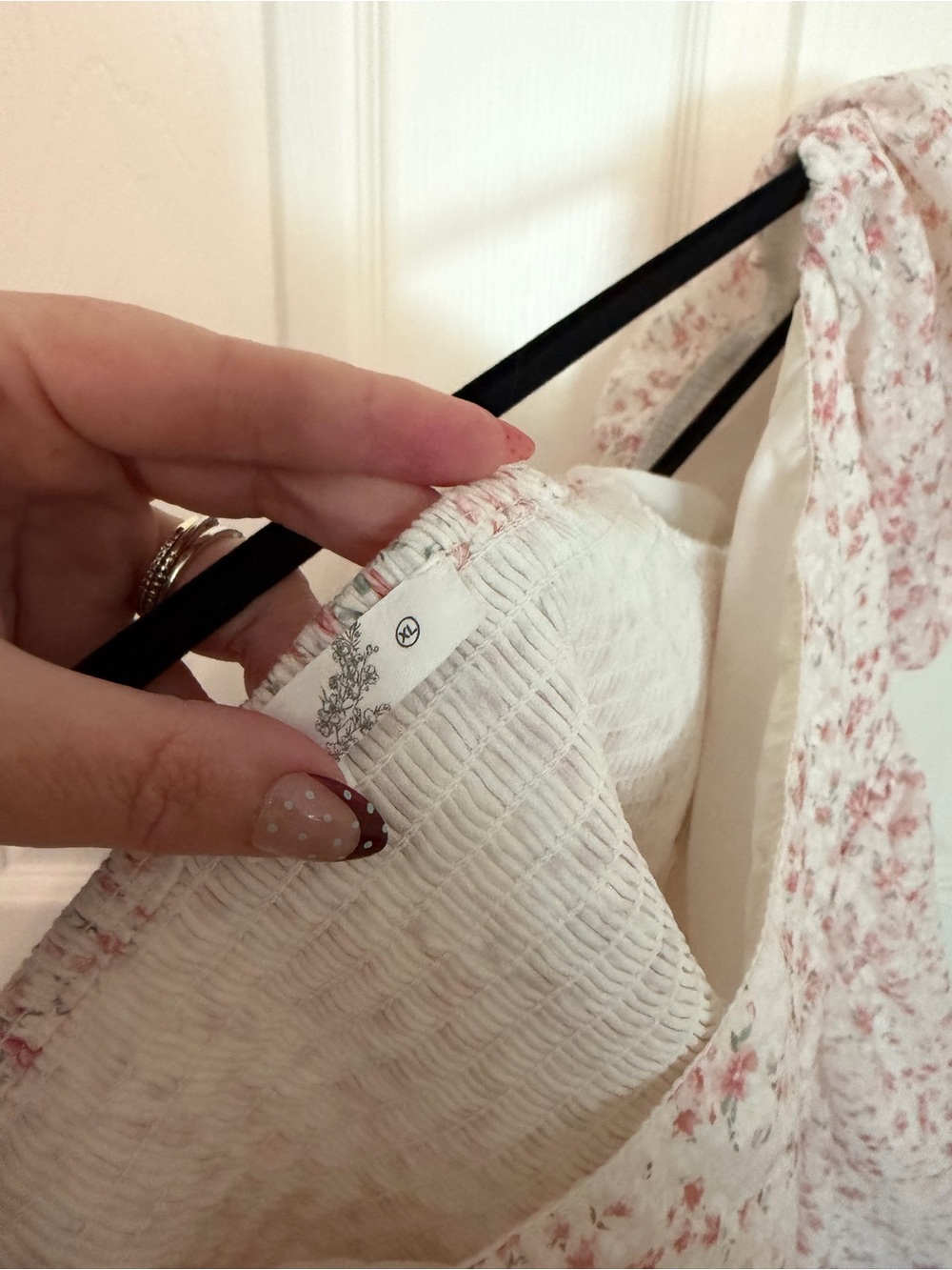 Altar'd State White Peplum Top with Pink Floral Print - Picture 4 of 5